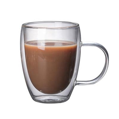 China Sustainable Kitchen Drinkware Coffee Milk Double Wall Borosilicate Glass Cups For Drinking for sale