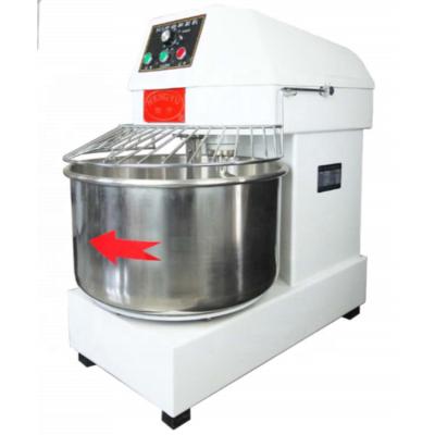 China Snacks Factory 40L Equipment Room Double Action Dough Mixer Spiral Dough Hook Baking Machine For Hotel for sale