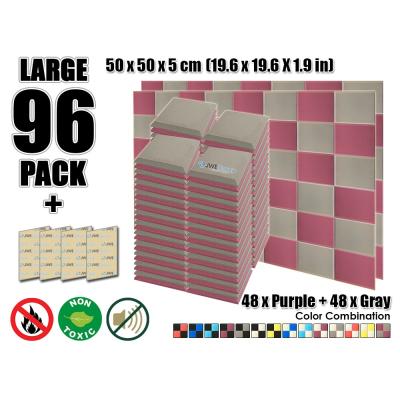 China Modern Arrowzoom 96 Pcs Pack Sound Absorption Flat Studio Tile Sound Absorbing Color Combi Bevel Soundproof Foam 50 x 50 x 5 cm for sale