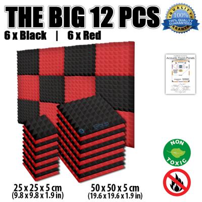 China Arrowzoom Modern Black Red Pyramid 19.6 x 19.6 x 1.9