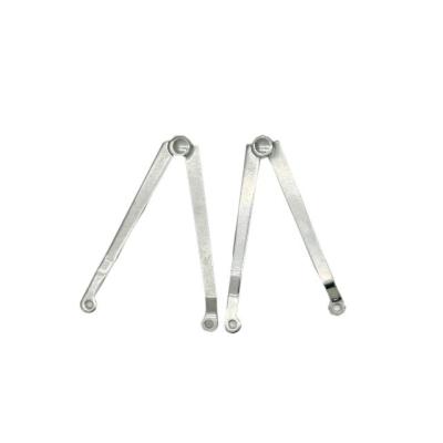 China 3mm Steel Casket Lid Support Arm Nickel Finished Casket Hardware Kit for sale