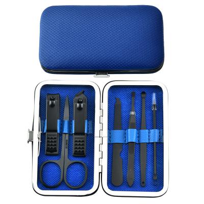 China Multi Purpose Beauty Foot Care Hygiene 7pcs Manicure Nail Clippers / Hand Pedicure Set Kit Black For Travel for sale