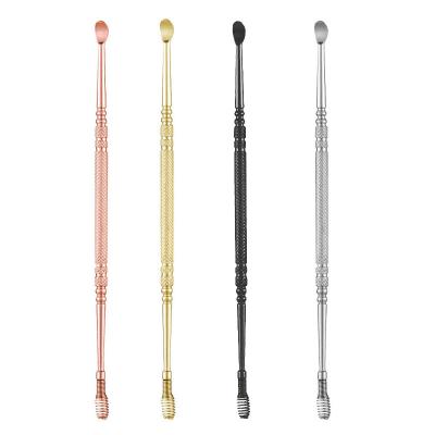 China Easy To Store Rose Gold Silver Ear Care Tool Ear Pick Ear Wax Removal Spoon Double Ended Design Long Handle Stainless Steel for sale