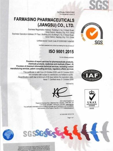 ISO9001 - FARMASINO CO., LTD.