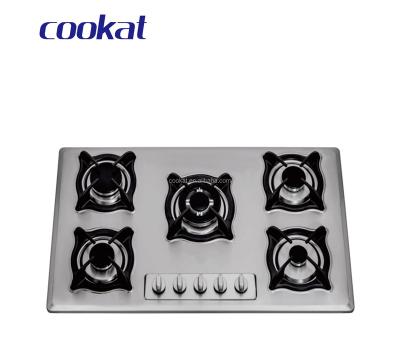 China Appearance Commercial Sensitive Gas And Electric Hob Cooker 5 Burner Gas Cooktop Gas Stove for sale