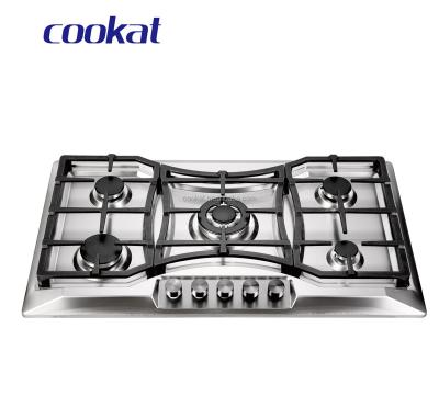 China Commercial Hot Sale Stainless Steel 5 Burner Gas Inline Hob for sale