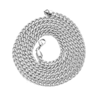 China Retro High Quality Factory Direct Sale Industrial Style Necklace 3mm/5mm Classic Stainless Steel Cuban Link Chain Necklace for sale