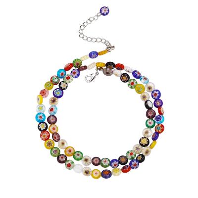 China Popular Selling Customized 8mm Statistical Institute Of Multicolor Beads Necklace High Quality Chamilia Beads Necklace for sale