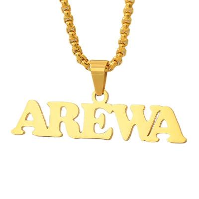 China Good Quality Attractive Rock Style Bead Chain Signature Personalized Name Necklace Pendant for sale