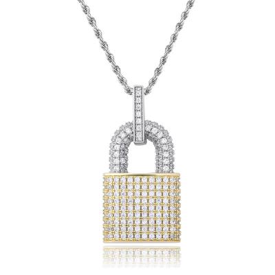 China 5A Unique Creative Zircon Jewelry Locks High Quality Design Detachable Pendant Necklace for sale