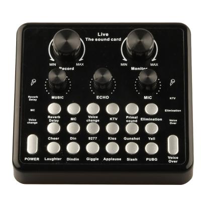 China USB Sound Card Music Mixer V7 Mixer Sound Card Microphone Mobile Phone Live Broadcast Computer Recording DJ Professional Audio Equipment for sale