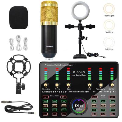 China Professional Audio DJ 10 Sound Card Set BM800 Mic Studio Condenser Microphone for Karaoke Podcast Recording Live Streaming 1200maH for sale