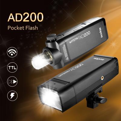 China GODOX AD200 200Ws Wireless Remote Control Pocket Outdoor Instant Light Head TTL 2.4G HSS 1/8000s Dual with 2900mAh Lithium Battery Flashlight Flash for sale