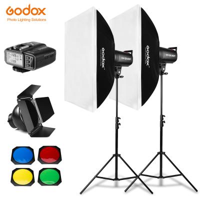 China 800Ws Godox SK400II 2x 400Ws Photo Instant Lighting Wireless Remote Control Studio Softbox + 280cm Light Stand + Barn Door + Built-in Receivers for sale