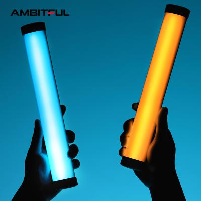 China AMBITFUL A2 RGB 2500-8500K RGB LED mini visual stick tube light, CRI 95+ TLCI 97+, Built-in magnetic APP lithium battery function for sale