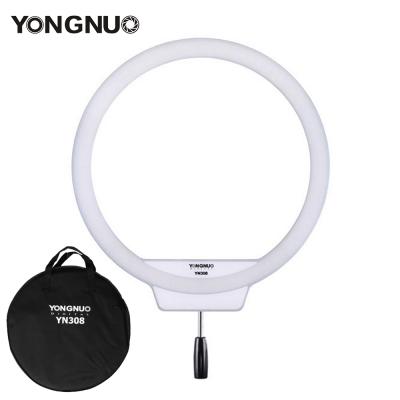 China YongNuo YN308 3200K-5500K CRI95+ PORTABLE Dual-color LED Selfie Radio Ring Camera Remote Control Light with Handle for sale