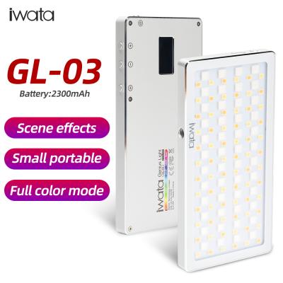 China Mini IWATA GL-03 RGB 3000K-5500K Dimmable Full Color Visual Light Photography Studio DSLR LED Camera Light For Vlogging Live for sale