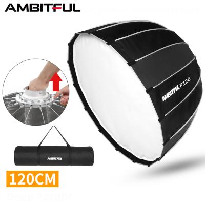 China AMBITFUL P120 Quick Setup 120CM Quickly Portable Deep Parabolic Softbox for Bowens Profoto Elinchrom Instant Studio Softbox 120x76cm for sale