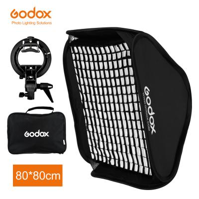 China Convenient to Install Godox 80 x 80cm Adjustable Snap Type Softbox + S Bracket + Honeycomb Grid Mount Kit for Speedlite Studio Flash Shooting for sale