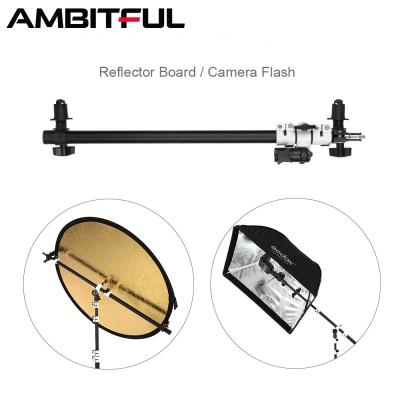 China Convenient to Install Reflector to Arm Instant Light Support Bracket Bracket Swivel Head with Telescopic Boom Arm for Speedlite Mini Flash Strobe for sale