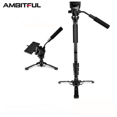 China Yunteng VCT-288 PORTABLE Camera Monopod + Liquid Pan Head + Unipod Mount for Canon Nikon and All DSLR with 1/4