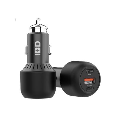 China IBD Big Power Car Charger Whole Series Portable Car Laptop Usb Fast Charging, 65W Car Charger Dual Type C, Usb Car Charger Qc3.0 Usb With led for car for sale