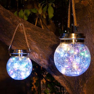 China Solar Led Hanging Ball Jar Wish Lamp Solar Glass Slit Light Garden Decoration Outdoor Christmas Tree Lamp Glass Lamp for sale