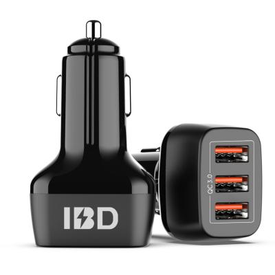 China Mobile Phone IBD 3 in 1 Car USB Charger to AC Quick Charge 54W Car Plug Adapter Charger QC3.0 for sale