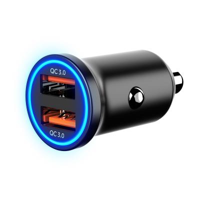 China Phone Charging Ibd Shenzhen Factory Car 36W Mini Usb Charger For Mobile Phone Charging QC 3.0 Fast Usb Car Charger for sale