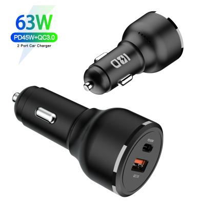 China Mobile Phone IBD Power Big Fast Charging Support QC&PD 45W Max Dual Port Car Charger For Mobile Phone for sale