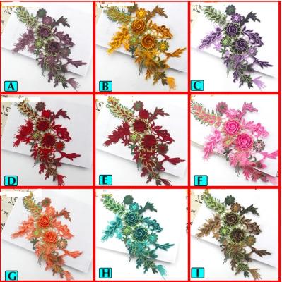 China 3D Water Soluble Crochet 3D Flower Embroidered Patch With Applique For Clothes And Dress for sale