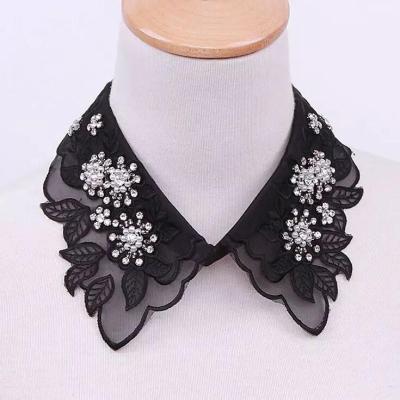 China hot sale 3D stock pearl beaded faux blouse collar design for home textiles for sale