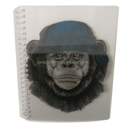 China Spiral Custom Stationery Learn Study Animal 3D Printing Art PVC Coating Diary Notebook Dairy Dairy School Teacher Children Kids Children for sale