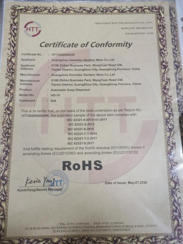 RoHS - Guangzhou Homedec Sanitary Ware Co., Limited