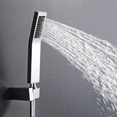 China Without Slide Bar Trade Show Promotional Products Hand Shower Chrome Square Brass Rain Shower Set for sale