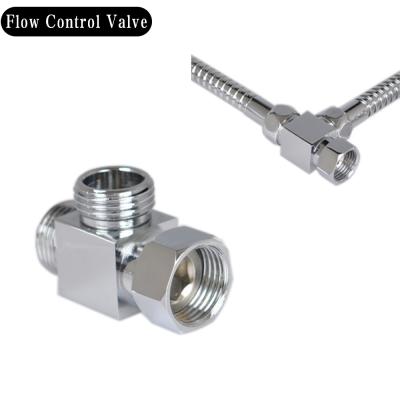 China Brass Fitting Shower Hose Connector 3-Ways T-Adapter Valve Diverter UAE Shower Hose Connector Faucet for sale