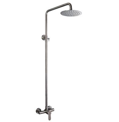 China With Public Bath Shower System Slide Bar Surface Mounted Lift Shower Head 304 Stainless Steel Shower Set for sale