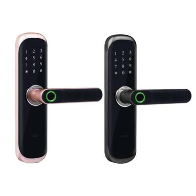 China Apartment TTlock Tuya Fingerprint Passcode Master Card Mobile Phone Control Smart Remote Control Door Lock for sale