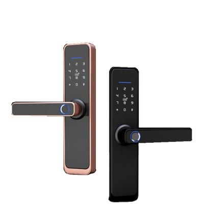 China Apartment High Security Fingerprint Wifi Tuya TTlock APP Control Passcode Smart Biometric Door Lock for sale