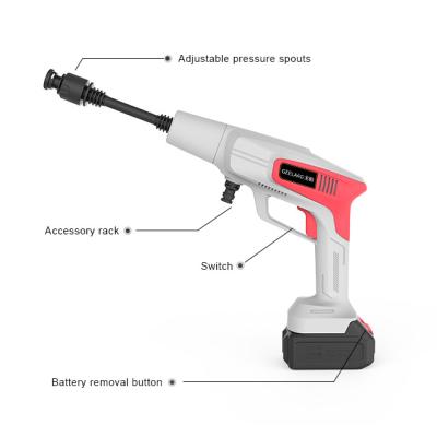 China Critical Cleaning / Residue Free Auto Car Wash Guns Machine Professional Pressure Washer Car Rechargeable Durable Lithium Battery for sale