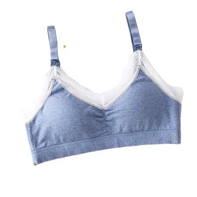 China QUICK DRY Women Wire Free Soft Nursing Bra Sleep Care Cotton Bra With Pad Freeding Bra Nursing Care for sale