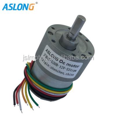 China JGB 37-520B 12v totally enclosed mini dc gear motor with encoder electric motor encoder 37mm tooth gearbox reductor 12v 520 dc mixer for sale