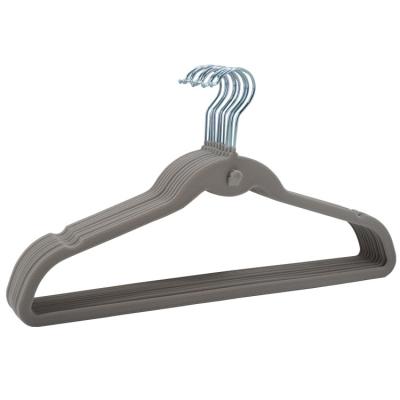 China CHARISME Velvet Thin and Lightweight Coat Hangers Non Slip Black Heavy Duty Space Saving Clothes Hanger Adult Hangers for sale