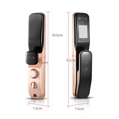 China Anti-peep Code Top Security Fingerprint App Control Face Detection Smart Door Lock Face Detection ID Lock Wireless for sale