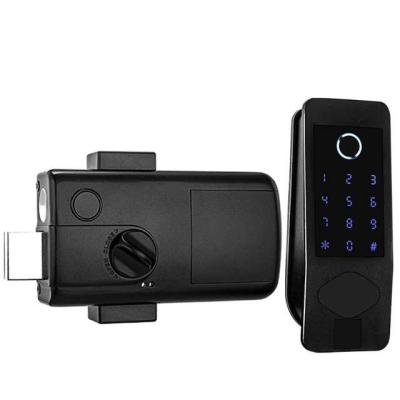 China WIFI Digital TTLOCK APP Electronic Fingerprint Rim Gate Door Lock Waterproof Metal SELOCKEY IP65 Cerradura Digital for sale