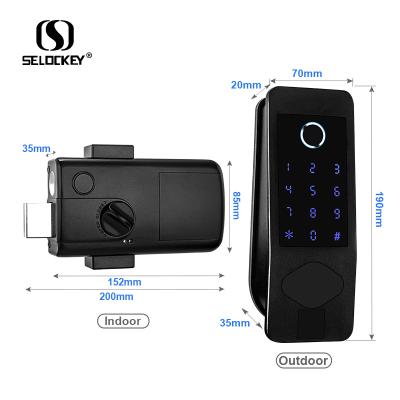 China TTLOCK smart wifi APP metal card fingerprint door lock biometric keyless safe door lock for hotel aribnb apartment for sale