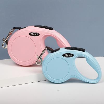 China Retractable Automatic Dog Pet Solid Color Walking Leash DETACHED for sale