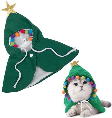 China Petpia Dog Viable Christmas Cloak Pet Hooded Cat Christmas Pet Costume Cloak Dog Clothes Suitable For Small Dogs Cats for sale