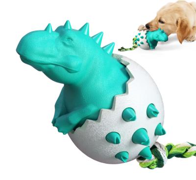 China Viable Dog Game Bite Toy Dinosaur Egg Resistant Toothbrush Durable Chew TPR Toys for sale