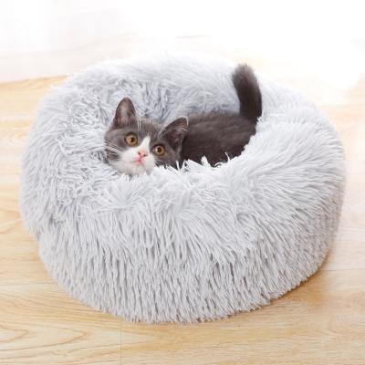 China Cat Washable Kennel Easy To Dog Nest Soft Warm Round Pet Bed Stabilized Feeds Heating Comfortable Warm Room For Pet for sale